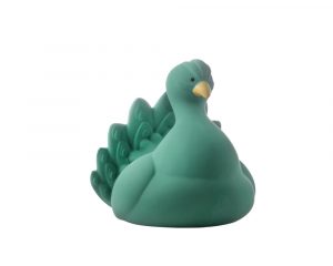 Påfugl i naturgummi fra Natruba – grøn peacock