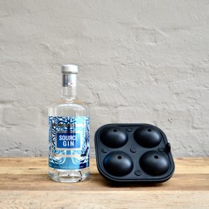 En fl. gin og isterningbakke