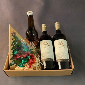 Gavepakke m. rødvin, Juleøl & julechokolade