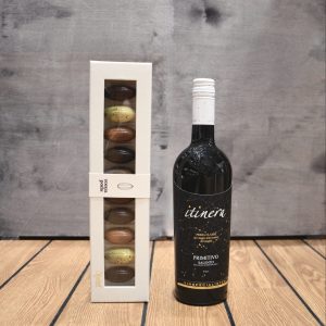 Xocolatl Cocoa pods samt Italiensk Primitivo rødvin