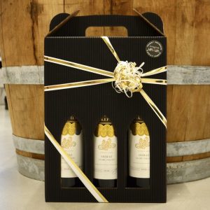 3 flasker vin i gaveæske