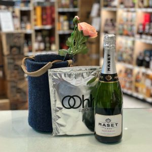Vinkøler inkl en fl. Cava & papirsblomst