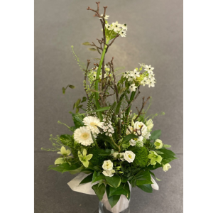 Højtbundet lys buket