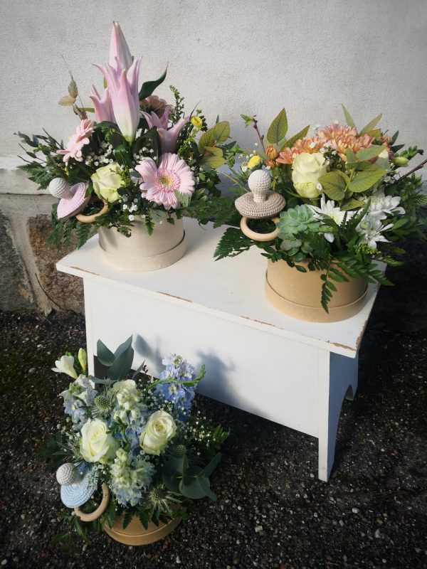 Barselsgave Flowerbox m. rangle (Vælg farve)