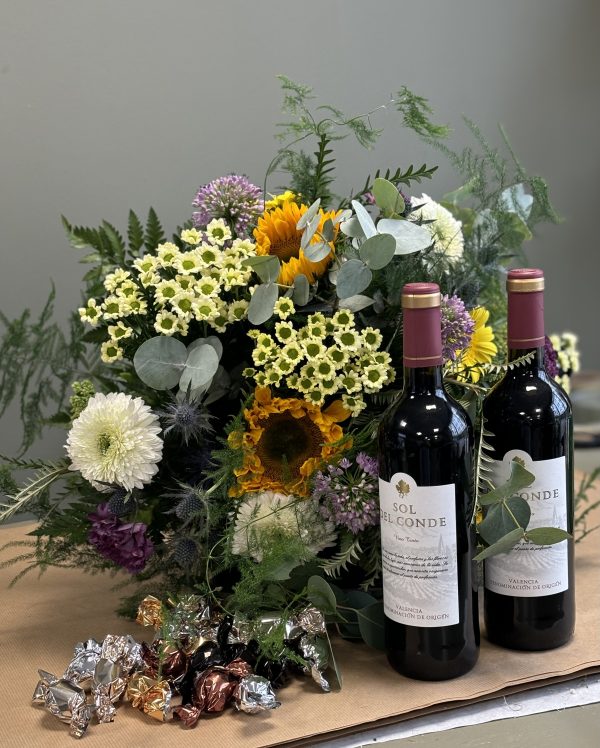 Blomster, chokolade & rødvin